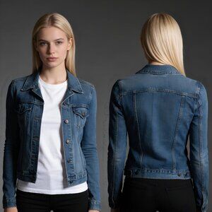 Levi’s Women’s Blue Denim Jacket Button I SMALL SIZE I Front Jean Jacket